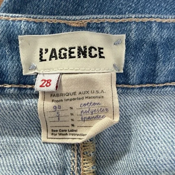 L'AGENCE Nadia Straight Leg Cropped High Rise Jeans Size 28 Rockford Light Wash - Picture 6 of 8